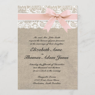 Invitation Pêche rustique d'invitation de mariage de toile de