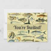 Invitation Pêche scientifique vintage (Devant)