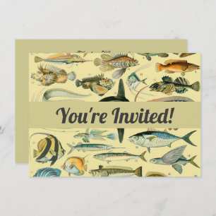 Invitation Pêche scientifique vintage