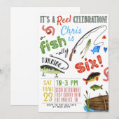 Invitation Pêche Sixième anniversaire (Devant / Derrière)