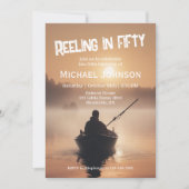 Invitation Pêche Sunrise Pêcheur 50e anniversaire (Devant)