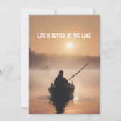 Invitation Pêche Sunrise Pêcheur 50e anniversaire (Dos)