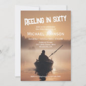 Invitation Pêche Sunrise Pêcheur 60e anniversaire (Devant)