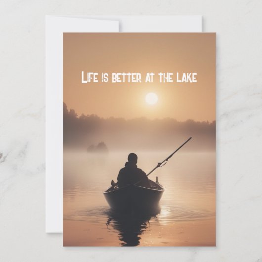 Invitation Pêche Sunrise Pêcheur 60e anniversaire (Dos)