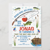 Invitation Pêche terminée Photo Ofish Fishing Anniversaire (Devant)