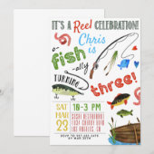 Invitation Pêche Troisième anniversaire (Devant / Derrière)