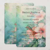 Invitation Pêche tropicale Hibiscus blanc Fête des mariées fl (Devant / Derrière)