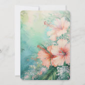 Invitation Pêche tropicale Hibiscus blanc Mariage floral (Dos)