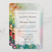 Invitation Pêche tropicale Hibiscus blanc Mariage floral (Devant / Derrière)