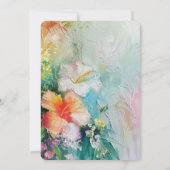 Invitation Pêche tropicale Hibiscus blanc Mariage floral (Dos)