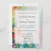 Invitation Pêche tropicale Hibiscus blanc Mariage floral (Devant)