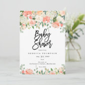 Invitation pêche vert pâle boho baby shower moderne (Debout devant)