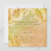 Invitation Pêche vintage fiançailles d'oiseaux floraux (Dos)