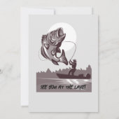 Invitation Pêche vintage Lac Fisherman 60e anniversaire (Dos)