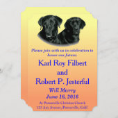 Invitation Pêcher au Labrador jaune clair (Devant / Derrière)