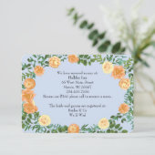 Invitation Pêcher Bleu clair Peine Rose Informations florales (Debout devant)