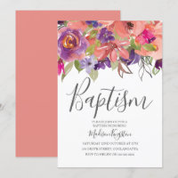 Pêcher Fleurs Tropicales Garçon Fille Baptême Invi