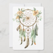 Invitation Pêcher Floral Green Dream Catcher Anniversaire (Dos)