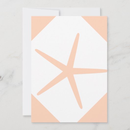 Invitation Pêcher Fuzz Starfish Elégante Plage tropicale Mari (Dos)