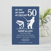 Invitation Pêcher la légende Parrain 50e anniversaire (Debout devant)