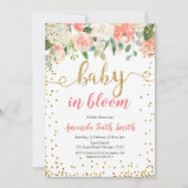 Invitation Pêcher le bébé floral dans le Baby shower en fleur (Devant)
