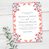 Invitation Pêcher les fleurs en un seul Mariage