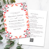 Invitation Pêcher les fleurs en un seul Mariage