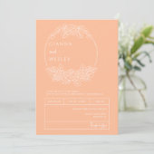 Invitation Pêcher ligne Botanique Art Boho QR Code Photo (Debout devant)