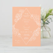 Invitation Pêcher ligne Botanique Art Boho QR Code Photo (Debout devant)