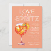 Invitation Pêcher Orange Aperol Spritz Fête des mariées (Devant)