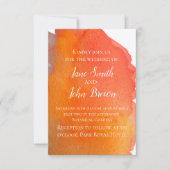 Invitation Pêcher orange aquarelle art moderne mariage boho (Devant)