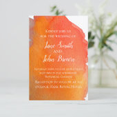 Invitation Pêcher orange aquarelle art moderne mariage boho (Debout devant)