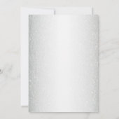 Invitation Pêcher Rose Floral Argent Parties scintillant Mari (Dos)