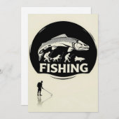 Invitation Pêcher un voyage dans le temps (Devant / Derrière)