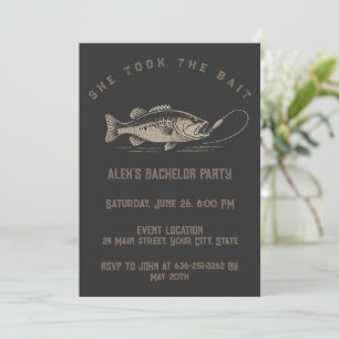 Invitation Pêcheur Drôle Party de Bachelor de Pêche Sur Mesur