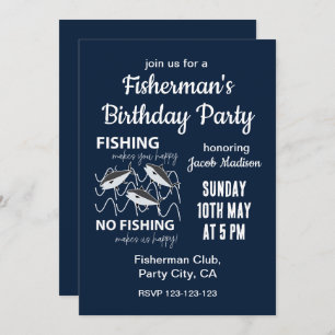 Invitation Pêcheur Pêche fête d'anniversaire