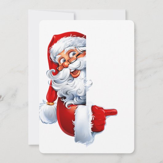 Invitation Peeking Santa – Festive Christmas Clipart for Card (Devant)