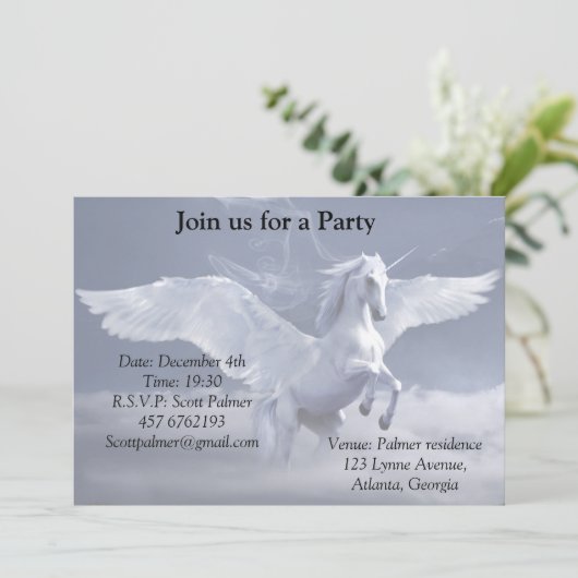 Invitation Pégase en vol (Debout devant)