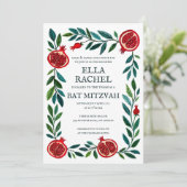 Invitation Pegranes Custom Bat Bar Mitzvah Aquarelle (Debout devant)