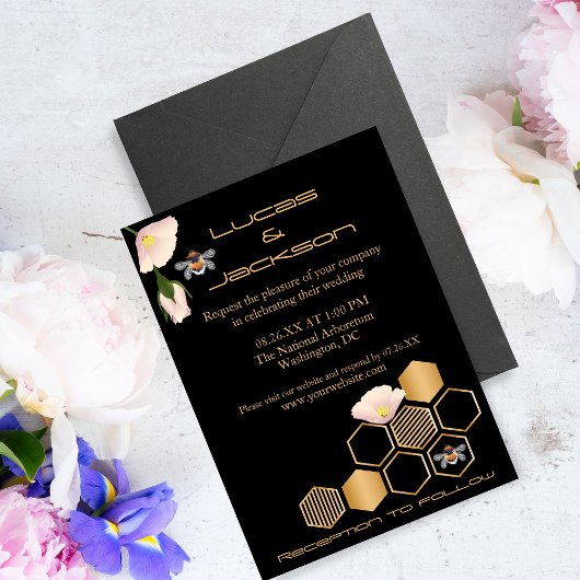 Invitation Peigne De Miel Et Mariage Floral