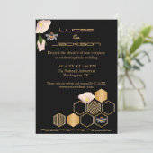Invitation Peigne De Miel Et Mariage Floral (Debout devant)