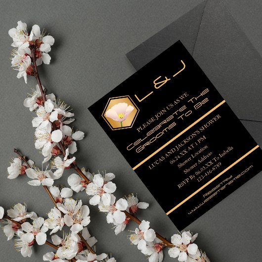 Invitation Peigne De Miel Et Wedding shower Floral