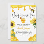 Invitation Peigne de miel jaune doux Baby shower d'abeille de (Devant)