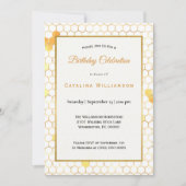 Invitation Peigne d'or minimal Anniversaire (Devant)