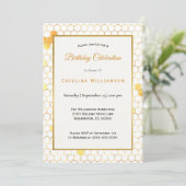 Invitation Peigne d'or minimal Anniversaire (Debout devant)