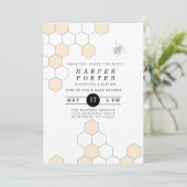 Invitation Peigne moderne | Baby shower Bumblebee (Debout devant)