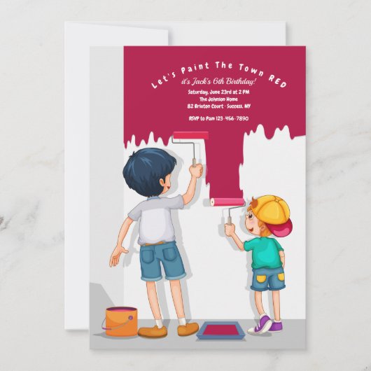 Invitation Peignons l'anniversaire rouge de la ville (Devant)