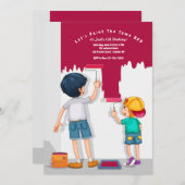 Invitation Peignons l'anniversaire rouge de la ville (Devant / Derrière)