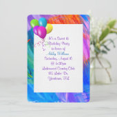 Invitation Peindre cadre Abstrait pour avec ballons d'anniver (Debout devant)