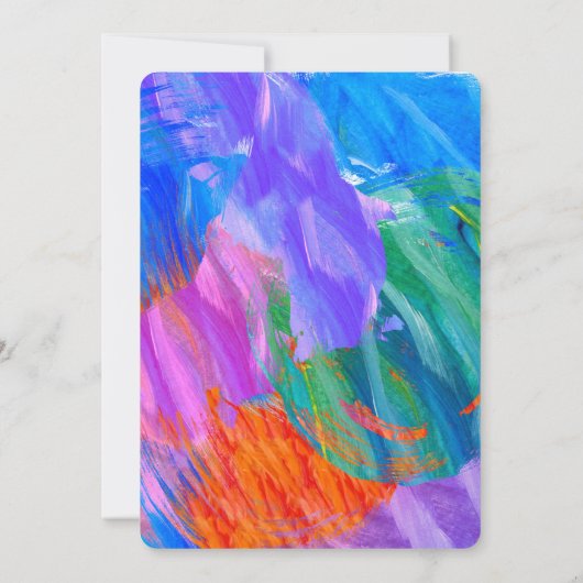 Invitation Peindre cadre Abstrait pour avec ballons d'anniver (Dos)